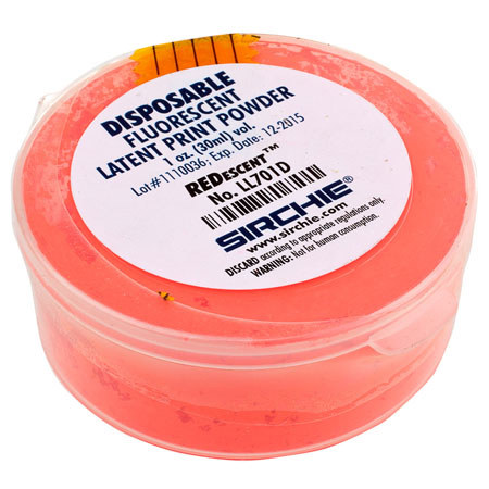 Sirchie Disposable Red Fluorescent Latent Print Powder, 2 oz