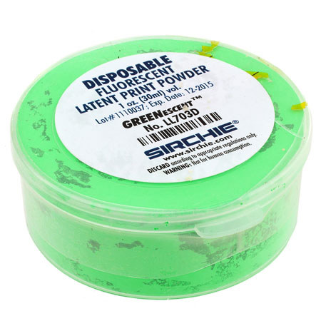Sirchie Disposable Green Fluorescent Latent Print Powder, 2 oz