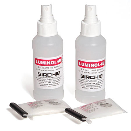 Sirchie Luminol Reagent with Spray Head, 4oz, 2 Pack