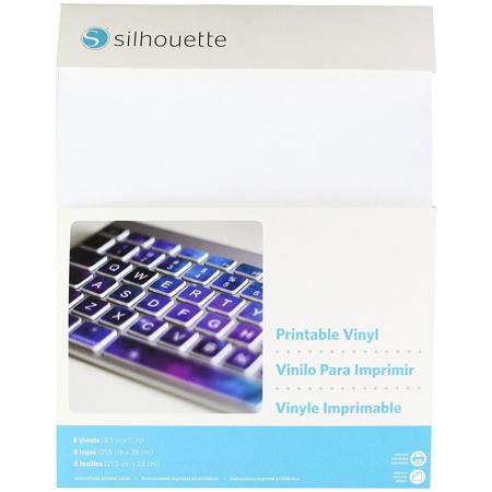 Silhouette Printable Vinyl Sheets, White, 8 Sheets