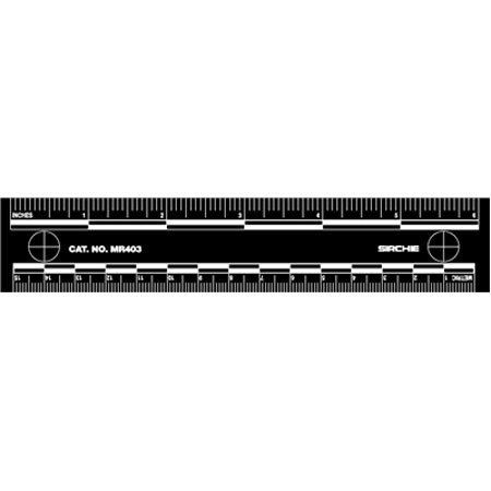 Sirchie Magnetic Evidence Scales, 6", 10 Each, White on Black