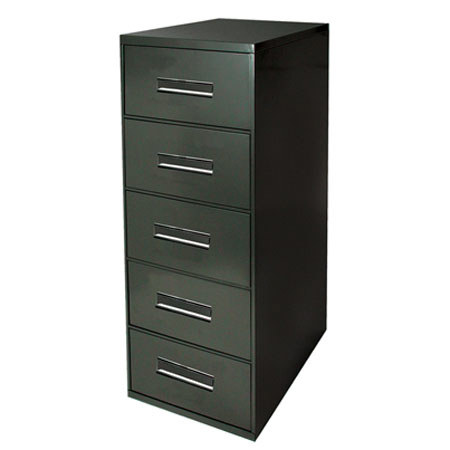 Sirchie Bureau Card File Cabinet without Lock, Black