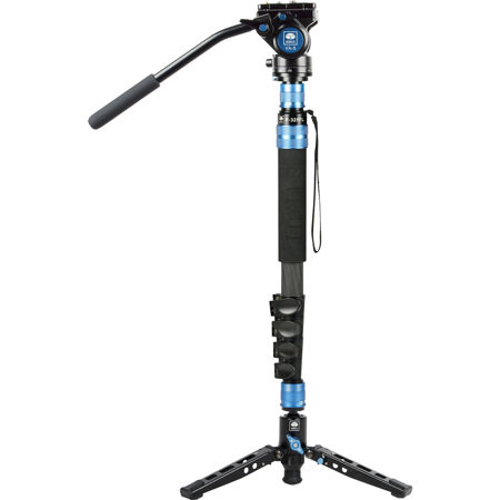 Sirui P-325FL 5-Section CF Monopod with Feet & VA-5 Video Head, 70" Max Height