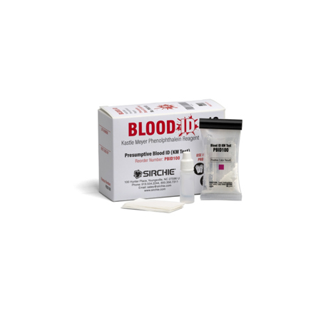 Sirchie Blood ID Kastle Meyer Phenolphthalein Test Kit, 10 Tests