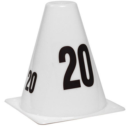 Sirchie SIRCHMARK 6" Evidence Marking Cones, Set of 20, Sequence 1-20, White