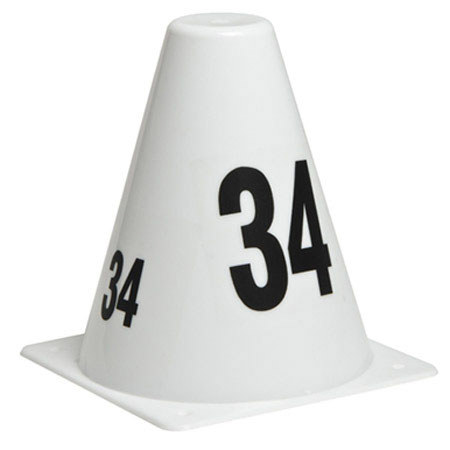 Sirchie SIRCHMARK 6" Evidence Marking Cones, Set of 20, Sequence 21-40, White