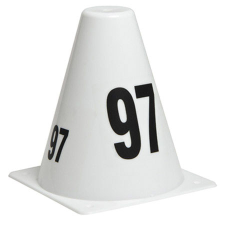 Sirchie SIRCHMARK 6" Evidence Marking Cones, Set of 20, Sequence 81-100, White