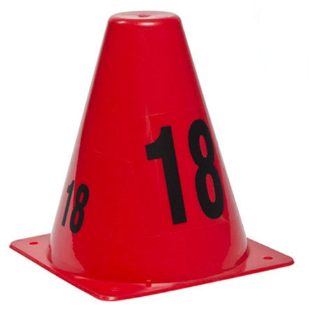 Sirchie SIRCHMARK 6" Evidence Marking Cones, Set of 20, Sequence 1-20, Red