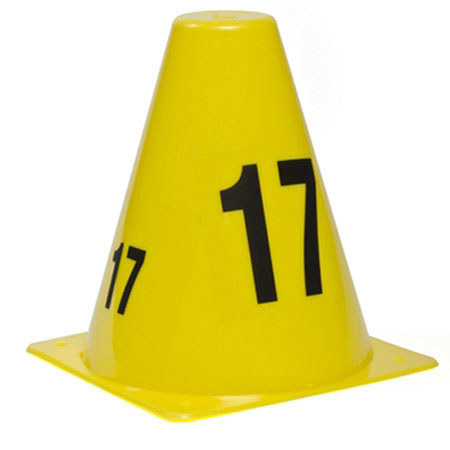 Sirchie SIRCHMARK 6" Evidence Marking Cones, Set of 20, Sequence 1-20, Yellow