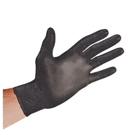 Sirchie Black Powder-Free Nitrile Gloves, 10"x5.5 Mil, Large