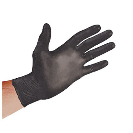 Sirchie Black Powder-Free Nitrile Gloves, 10"x5.5 Mil, Extra Large