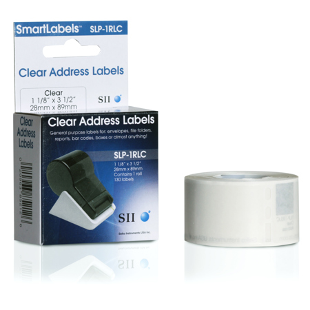 Seiko Instruments Seiko SLP-1RLC 1-1/8 x 3-1/2 inch Address Labels, True Clear