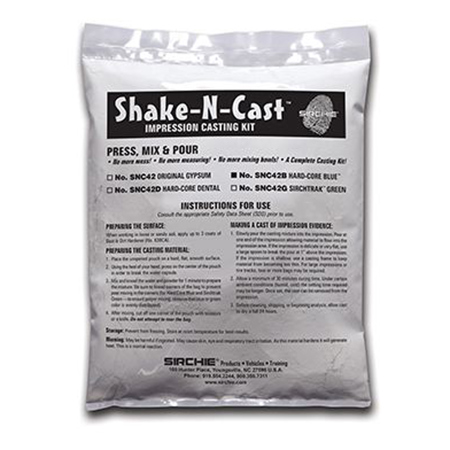 Sirchie Shake-N-Cast Blue Hardcore Dental Stone Impression Casting, f/Footwear
