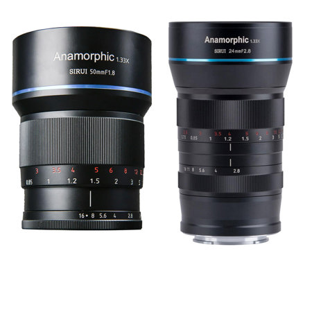 Sirui 24mm f/2.8 and 50mm f/1.8 Anamorphic 1.33X Lenses for Fujifilm X-Mount