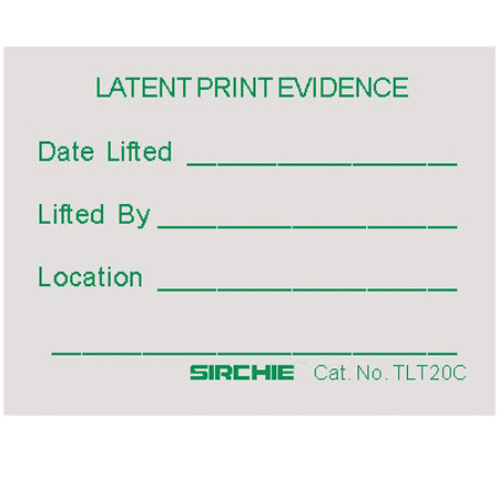 Sirchie Hinge Lifter Labels, 100 Pack