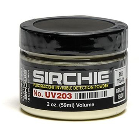 Sirchie Fluorescent Invisible Detection Powder, Pale Yellow/Brilliant Yellow,2oz
