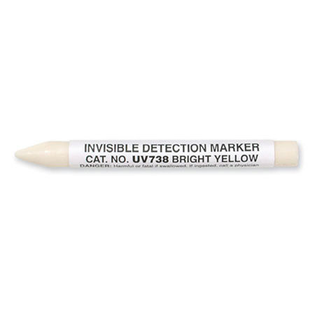 Sirchie Invisible Fluorescent Crayon, Pale Yellow, Fluoresces Bright Yellow