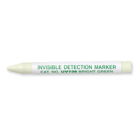 Sirchie Invisible Fluorescent Crayon, Pale Green, Fluoresces Bright Green