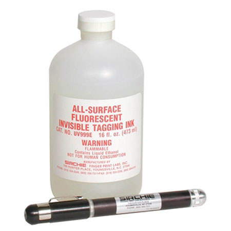 Sirchie All-Surface, Fluorescent Invisible Tagging Ink, Refillable Marking Pen