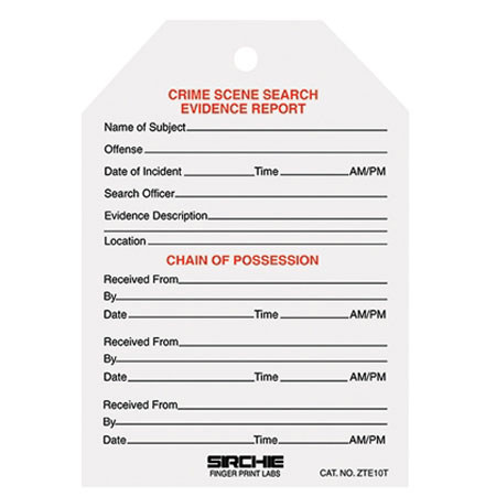 Sirchie Combo Tag, 3-1/2x5" Size, Set of 100