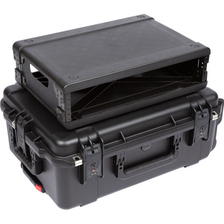 SKB iSeries 2RU Injection Molded Fly Rack Waterproof Wheeled Case, 13" Depth