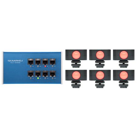 Skaarhoj 8-Channel Tally Box System V2 with 6x Tally Lights for Blackmagic ATEM Switcher & vMix Software