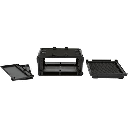 SKB-Injection Molded 4 RU Studio Flyer Rack Case with wheels & Pull Handle