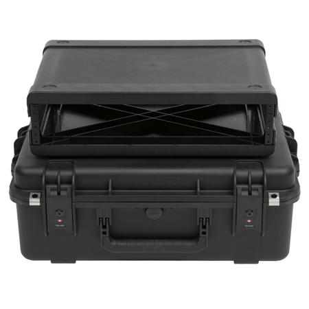 iSeries Case with Removable 2U Injection Molded Rack Cage, TSA Latches and Wheels, Waterproof, 13" Rack Depth