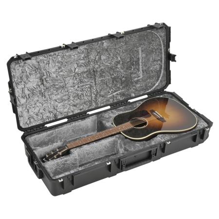 SKB iSeries Waterproof Acoustic Guitar Case with Wheels, Black
