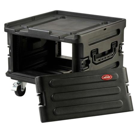 SKB Roto-Molded 6U Expansion Front & Back Steel Rails Rack Case with Wheels