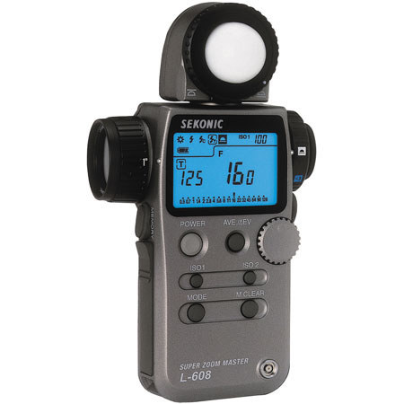 Sekonic L-608 Super Zoom Master, Ambient and Flash, Multi-Function Digital Light Meter with a 1°- 4° Spot & Transmitter Module