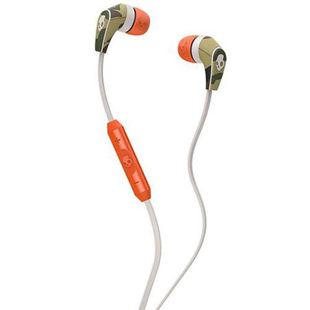 Skullcandy 50/50 Earphone with In-Line Mic, 3.5mm Jack, Camo/Bone