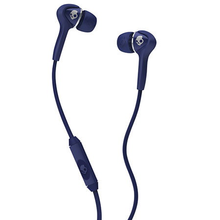 Skullcandy Smokin Bud Headphones with In-Line Mic, Navy / Chrome