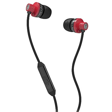 Skullcandy TiTAN Ear Bud Headphones with Mic1, Red / Black