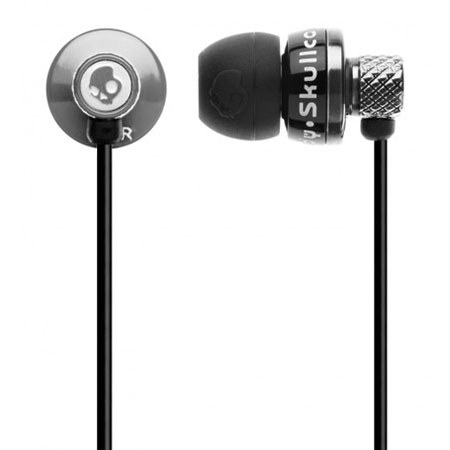 Skullcandy Titan Ear Bud Headphones Metal Housing - Black / Chrome