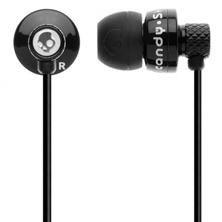 Skullcandy Titan Ear Bud Headphones Metal Housing - Black / Black
