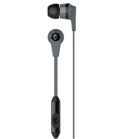 Skullcandy Ink'd Mic'd Earbud Headphones, Gray and Black