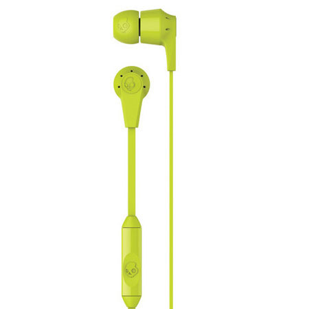 Skullcandy Ink'd Mic'd Earbud Headphones, Lime Green and Black