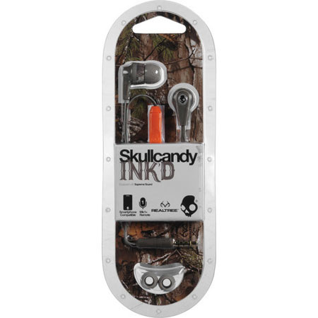 Skullcandy Ink'd Mic'd Earbuds Headphones, RealTree Camo and Tan