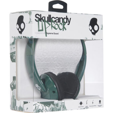 Skullcandy Uprock On-Ear Headphones, Green and White