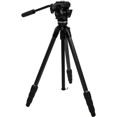 Slik PRO CF-634 4-Section Carbon Fiber Tripod with SVH-520 Fluid Video Head