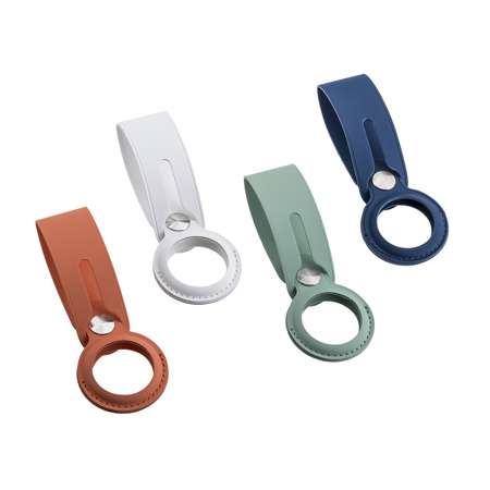 Slinger Protective PU Leather Loop Holder Tracker Compatible w/Apple AirTag 4 Pk