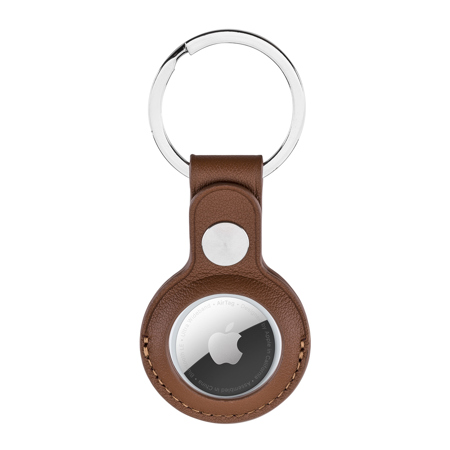 Slinger Leather Case for AirTag Finder, Keychain Compatible w/AirTags 2021 Brown