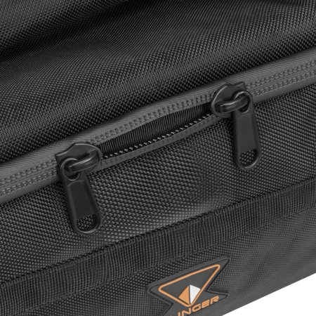 Slinger Slinger L6 BigBag Light Stand Rolling Case For Three C-Stands, Black, Carrying Case For Light Stands Features Bright Orange Interior, Adjustable Dividers, Roller-Bearing Wheels And Fabric