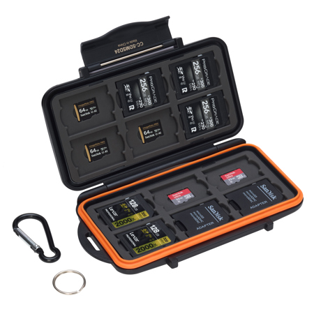 Slinger Card Caddy Memory Card Case for SD & microSD Cards, Black