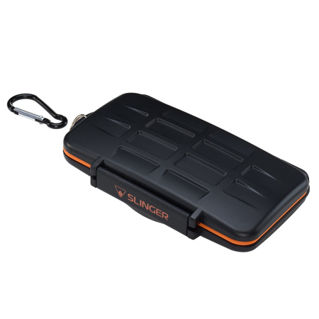 Slinger Card Caddy Memory Card Case for SD & microSD Cards, Black