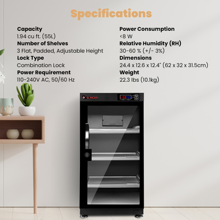 Slinger 55L Electronic Dry Cabinet with Combination Lock SL-EDC-55LC