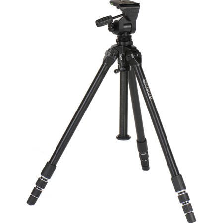 Slik Professional 4 4-Section Aluminum Tripod with SH-909 3-Way Pan Head, Black
