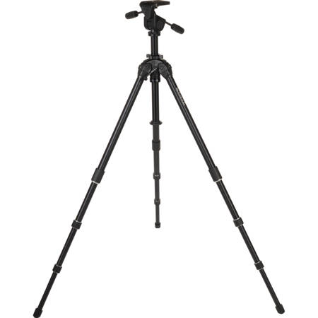 Slik Professional 4 4-Section Aluminum Tripod with SH-909 3-Way Pan Head, Black