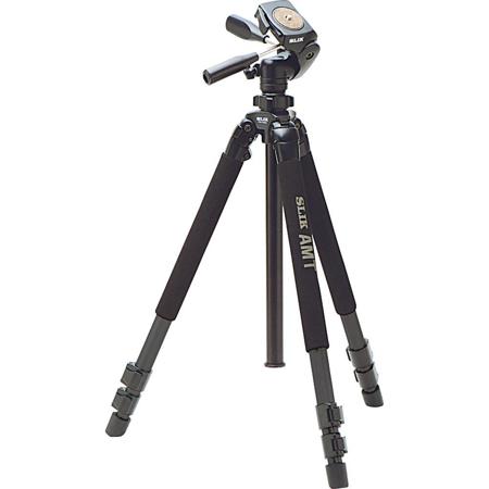 Slik PRO 700DX AMT 3-Section Tripod with Pan and Tilt Head, Black